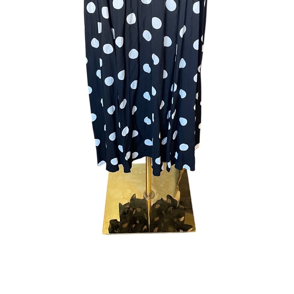 Torrid Black Challis Polka Dot Midi Dress Size L NWT Rockabilly Retro Chic - Picture 4 of 12